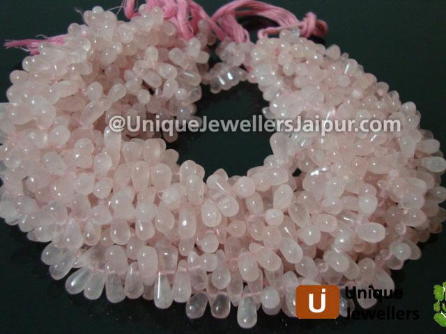 Rose Quartz Plain Drop Beads