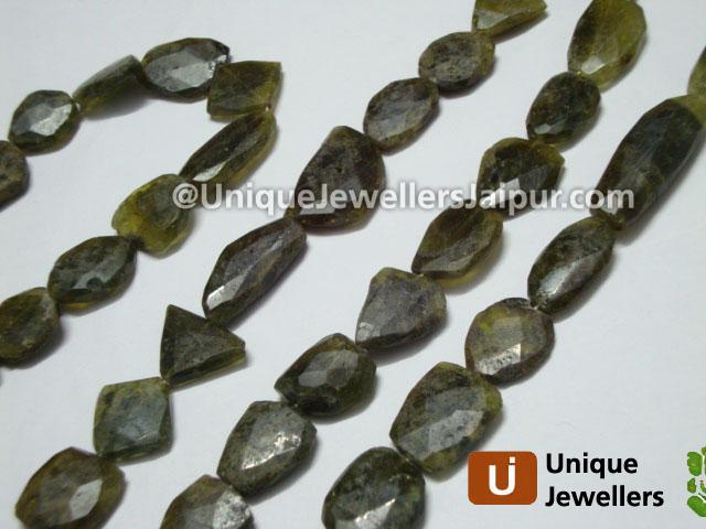 Grossular Garnet Faceted Nugget Beads