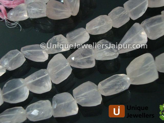 Rose Quartz Faceted Nugget Beads