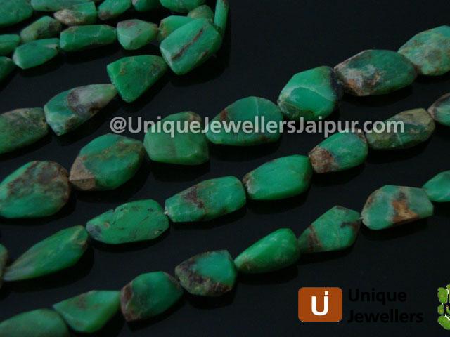 Crysoprase Faceted Nugget Beads