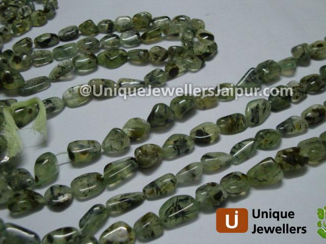 Moss Prenite Plain Nugget Beads