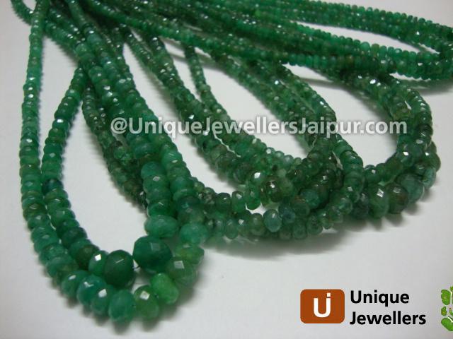 Emerald Faceted Roundelle Beads