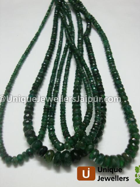 Dark Emerald Faceted Roundelle Beads