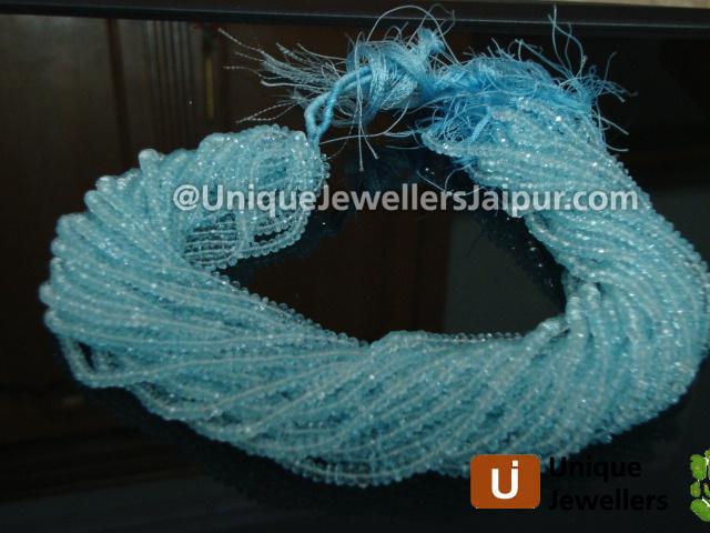 Sky Blue Topaz Faceted Roundelle Beads