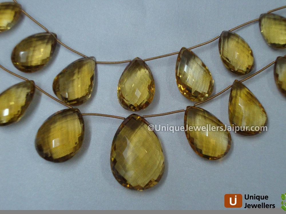 Honey Quartz Briollete Pear Beads