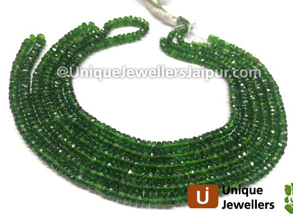 Chrome Diopside Faceted Roundelle Beads