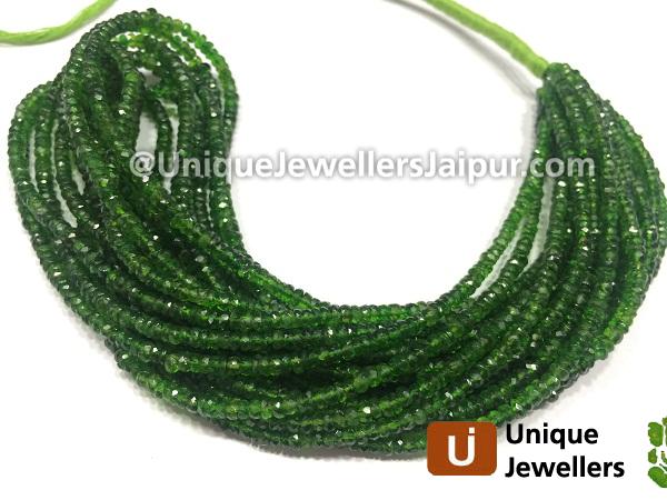 Chrome Diopside Faceted Roundelle Beads