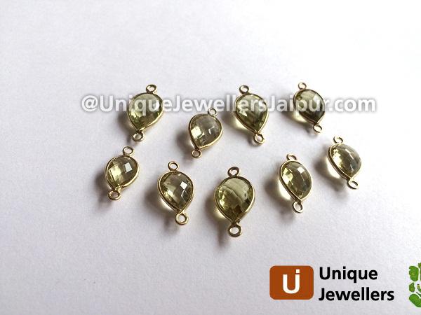 Gold Vermeil Lemon Quartz Pear Connector