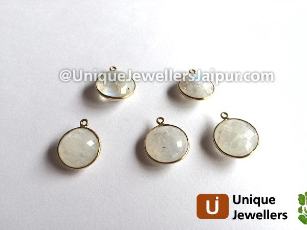 Gold Vermeil White Rainbow Coin Pendant