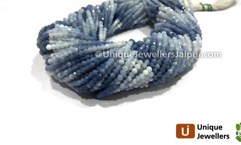 Blue Opal Micro Cut Roundelle Beads