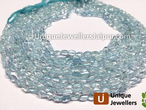 Aquamarine Smooth Oval Beads