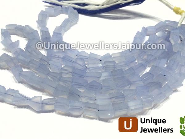 Natural Chalcedony Faceted Nugget Beads