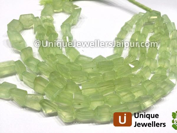 Prehnite Faceted Nugget Beads