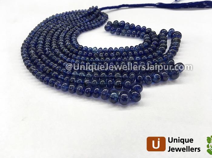 Blue Sapphire Far Smooth Roundelle Beads