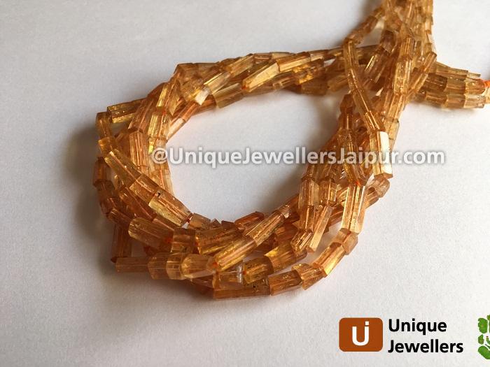 Imperial Topaz Step Cut Cylinder Beads