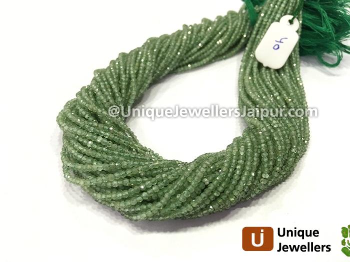 Green Kyanite Micro Cut Roundelle Beads