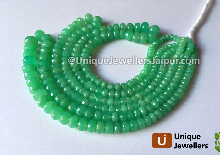 Chrysoprase Far Faceted Roundelle Beads