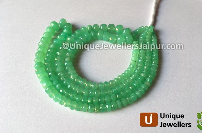 Chrysoprase Far Faceted Roundelle Beads