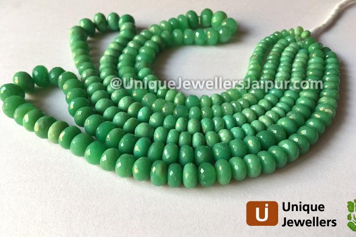 Chrysoprase Far Faceted Roundelle Beads