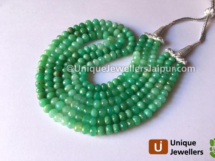 Chrysoprase Far Faceted Roundelle Beads