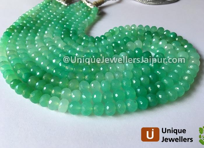 Chrysoprase Far Faceted Roundelle Beads