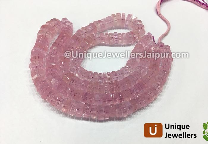 Pink Morganite Far Step Cut Roundelle Beads