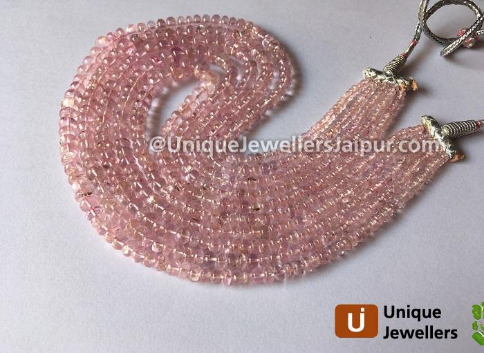 Fine Making Morganite Smooth Roundelle Beads