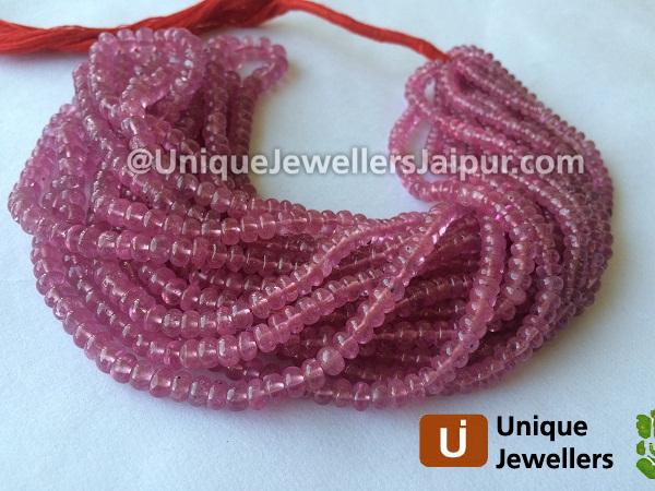 Pink Sapphire Smooth Roundelle Beads