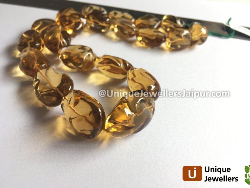 Honey Quartz Smooth Irregular Nugget Beads