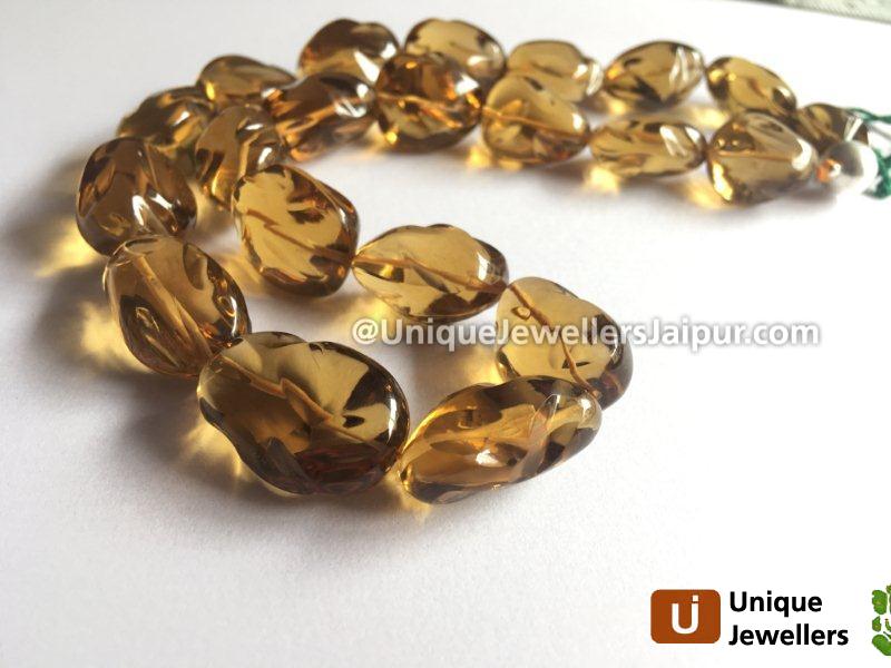 Honey Quartz Smooth Irregular Nugget Beads