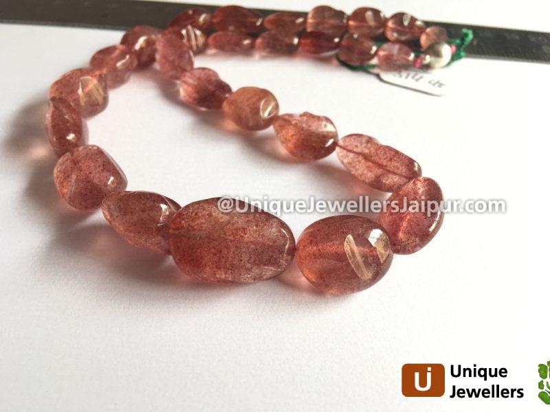 Strawberry Quartz Smooth Irregular Nugget Beads