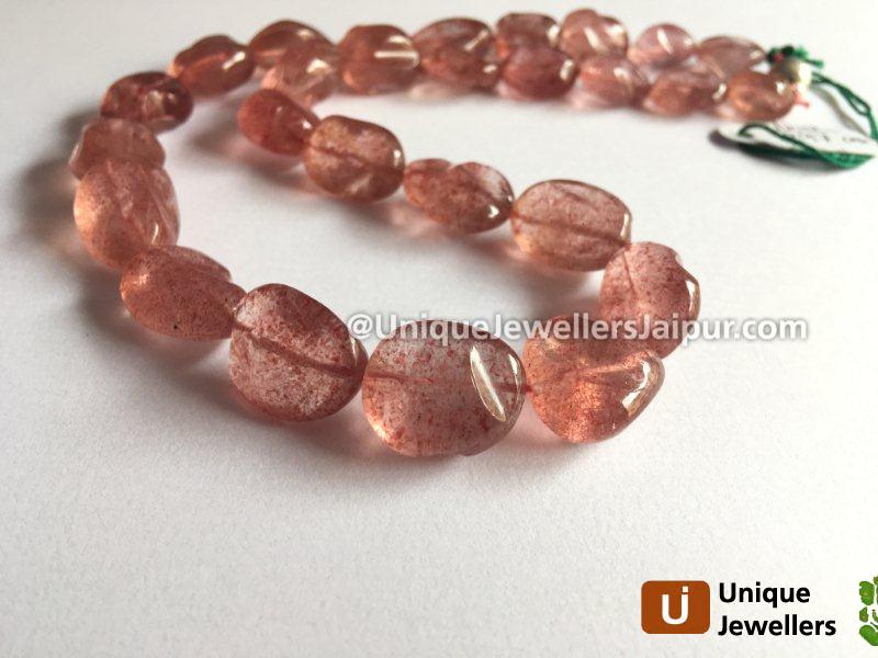 Strawberry Quartz Smooth Irregular Nugget Beads