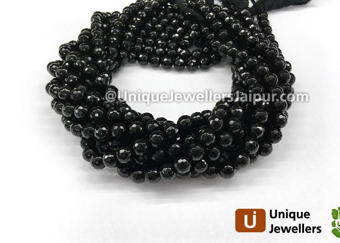 Black Onyx Faceted Round Beads