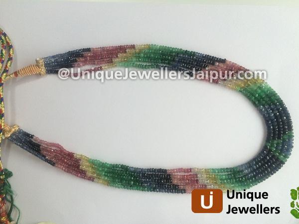 Multi Precious Faceted Roundelle Beads