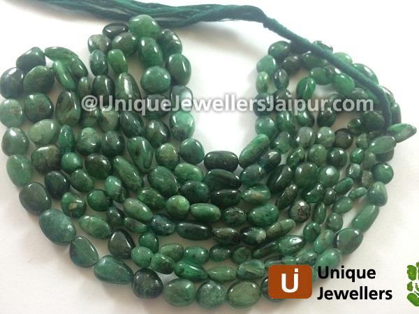 Deep Emerald Smooth Nugget Beads