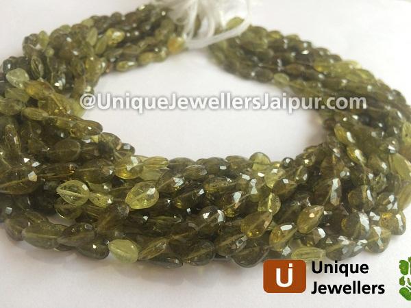 Grossular Garnet Faceted Pear Beads