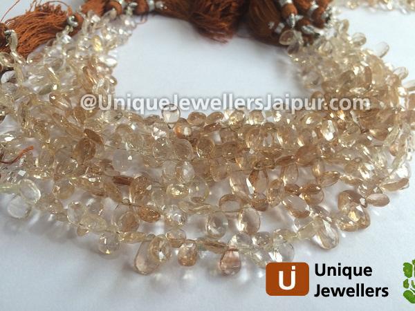 Brown Imperial Topaz Faceted Pear Beads