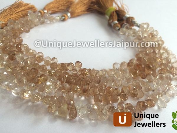 Brown Imperial Topaz Faceted Drop Beads