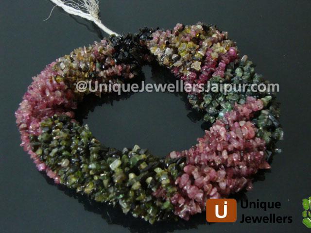 Multi Turmuline Uncut Chips Beads