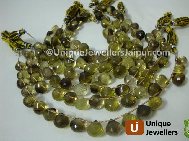 Bi Lemon Quartz Faceted Onion Beads