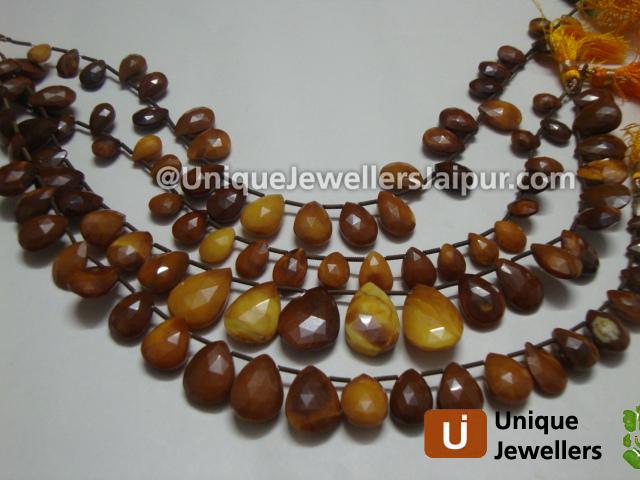 Brown Opel Faceted Pear Beads