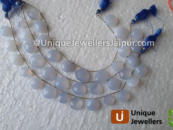 Chalcedony Faceted Heart Beads