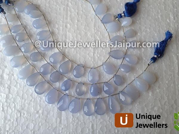 Chalcedony Faceted Pear Beads