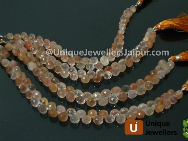 Camel Rutail Faceted Onion Beads