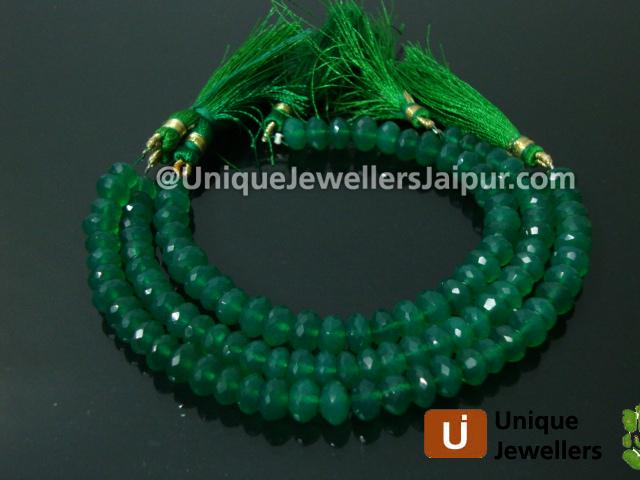 Green Onyx Far Faceted Roundelle Beads