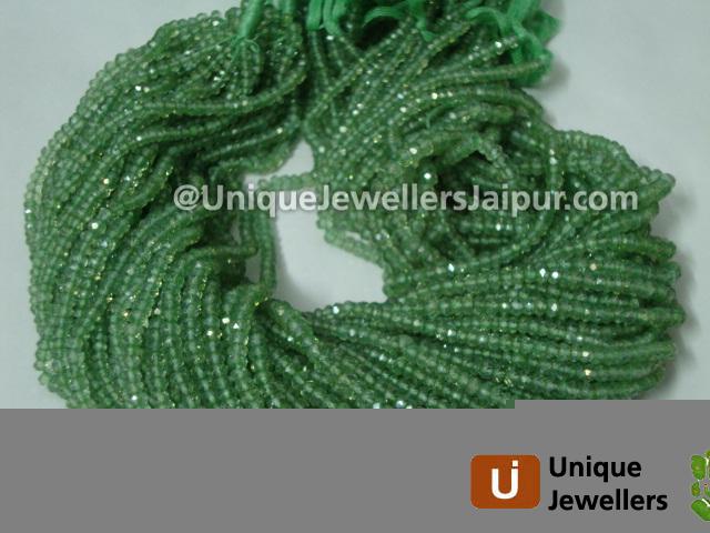 Green Quartz Faceted Roundelle Beads