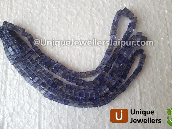 Iolite Plain Cube Beads