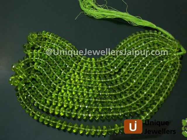 Peridot Far Micro Cut Roundelle Beads