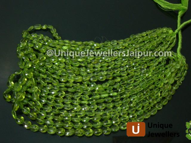 Peridot Faceted Oval Beads