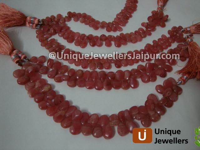 Rhodocrosite Plain Pear Beads